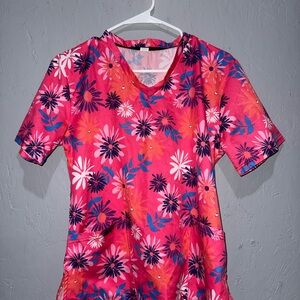 Amazon Pink Floral Short Sleeve Tee